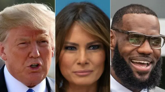 donald trump. melania trump, lebron james