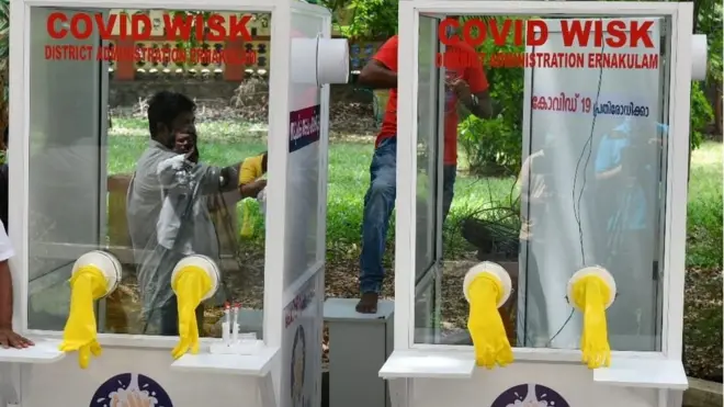 कोरोना वायरस के लिए बूथ