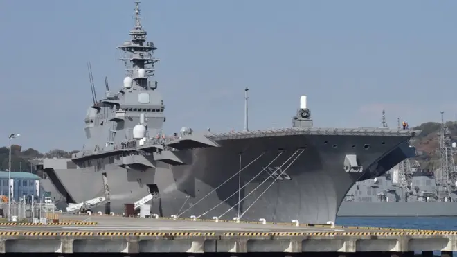 出雲號是二次世界大戰後，日本國產最大型海上自衛隊護衛艦。（資料照片）