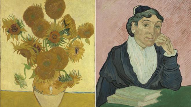 《向日葵》和《阿尔勒的女人》Sunflowers 1888/L'Arlesienne