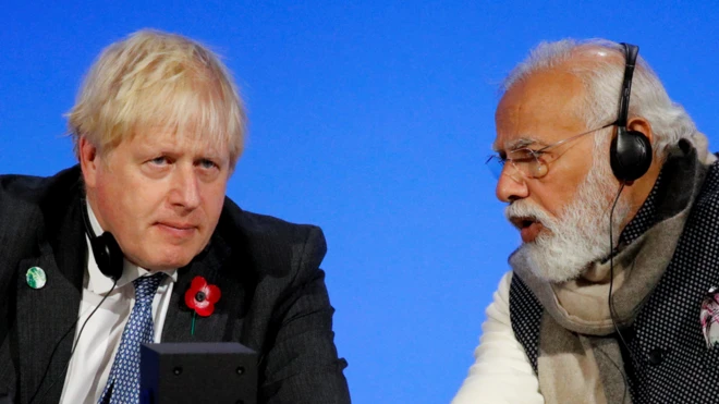 Boris Johnson and Narendra Modi