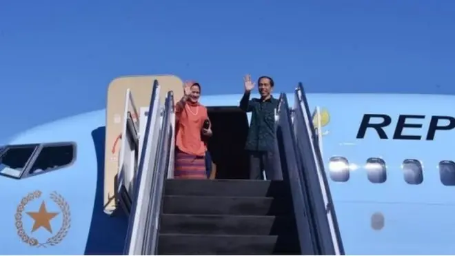 Presiden Joko Widodo dan Ibu Negara Iriana Widodo selalu menggunakan pesawat kepresidenan dalam lawatannya