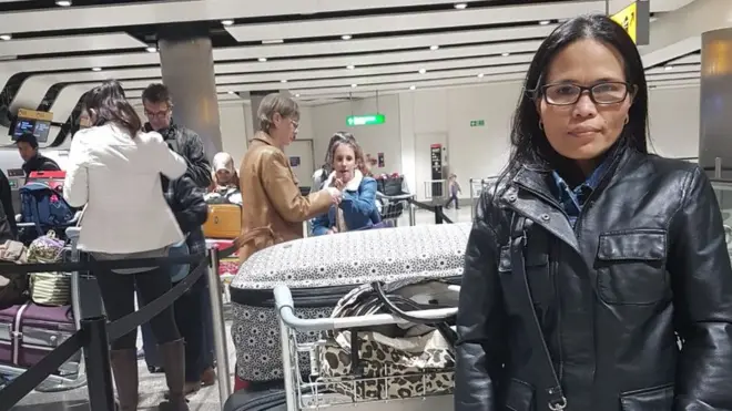 Parinah pulang setelah dipekerjakan majikan di Brighton, Inggris, tanpa gaji dalam 18 tahun terakhir/