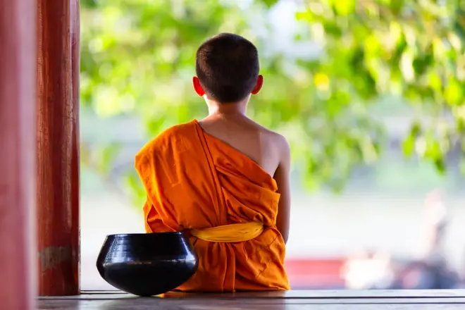 සාමණේර හිමිනමක් පසුපසින් පෙනෙන ආකාරය