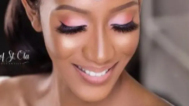 Model wey Jide St.Ola do makeup for.