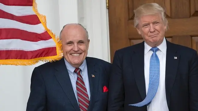 Rudy Giuliani dan Presiden Donald Trump di Gedung Putih.