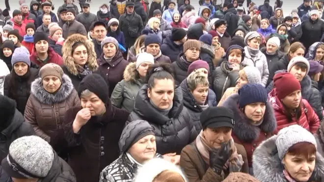 Протест у Микулинцях, Тернопільська область. Кадр з відео "Тернопіль Суспільне"