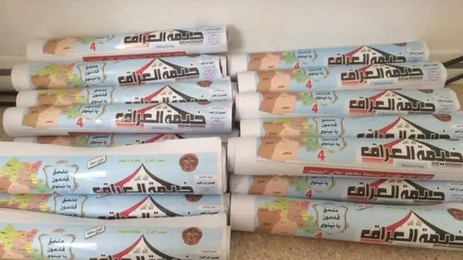 Irak ordusu daha önce de gerek Musul'da gerekse de daha sonra IŞİD'den geri alınan kentlerde havadan benzer broşürler dağıtmıştı.