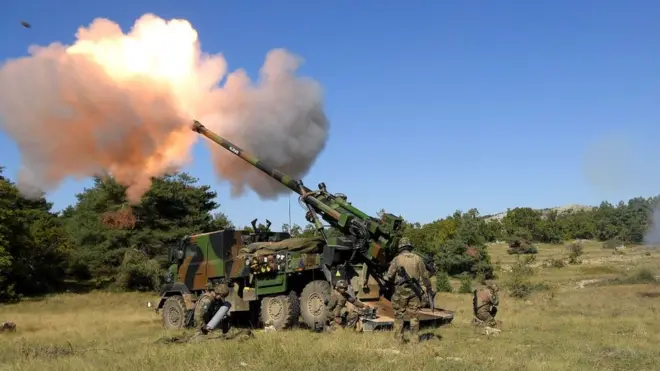 САУ Caesar під час навчань французької армії, 2021 рік