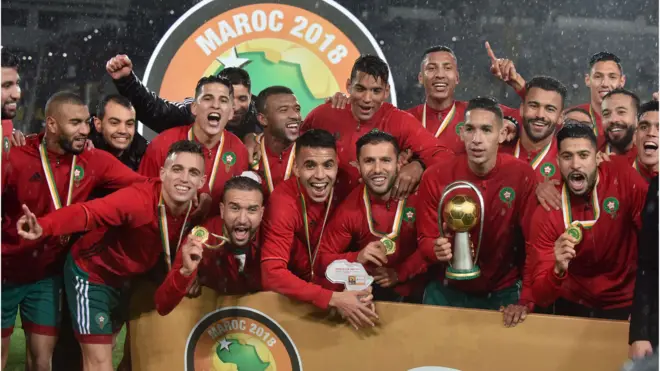 Morocco celebrate winning the African Nations Championship