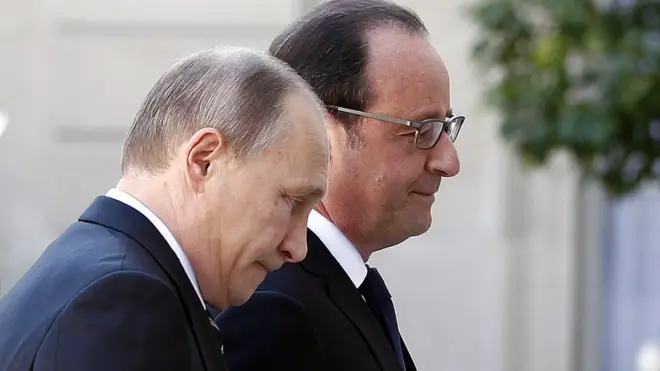 Франсуа Олланд и Владимир Путин
