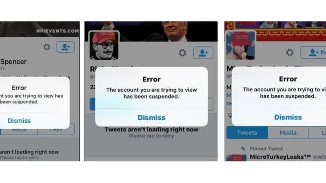 تويتر علقت حسابات مجموعة من المتشددين اليمينيين دون إبداء أسباب