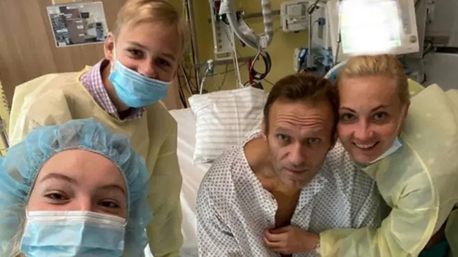 Alexei Navalny posted on Instagram from his hospital bed in Germany
