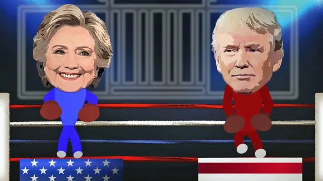 Ilustración de Hillary Clinton y Donald Trump