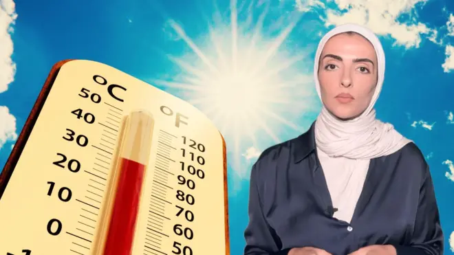 ميزان حراري والصحفية في بي بي سي لينا الشوابكة