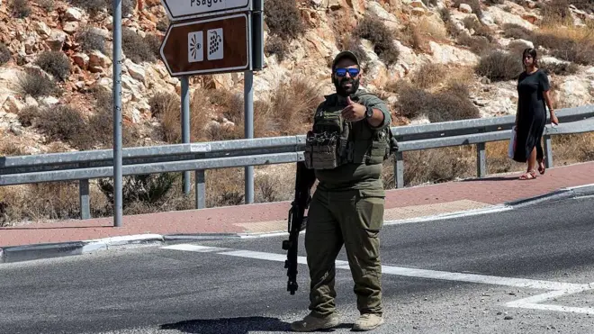 Soldado israelí en Cisjordania