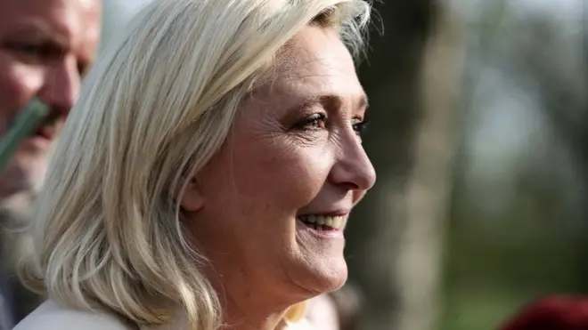 Ms Le Pen is projected to get nearly half the votes with weeks left to go in her campaign