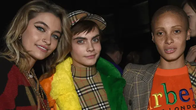(l-r) Paris Jackson, Cara Delevingne and Adwoa Aboah - who has founded Gurl's Talk, an online community for young women to discuss things like mental health, sex and social media