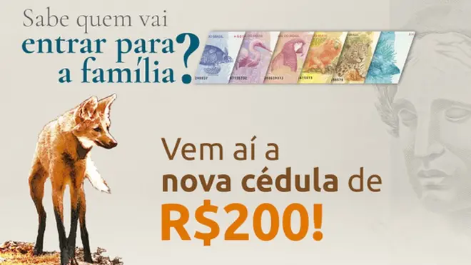 Banco Central anuncia lançamento da cédularuyter casa de apostasR$ 200, que terá imagem do lobo-guará