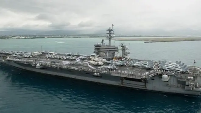 罗斯福号本年度第三次进入南海活动