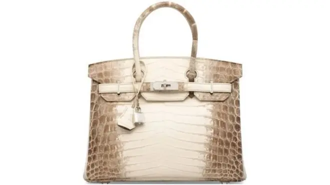 爱马仕白色喜玛拉雅尼罗鳄鱼皮30公分钻石柏金包（Hermes Birkin）