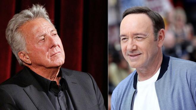 Actors Kevin Spacey and Dustin Hoffman