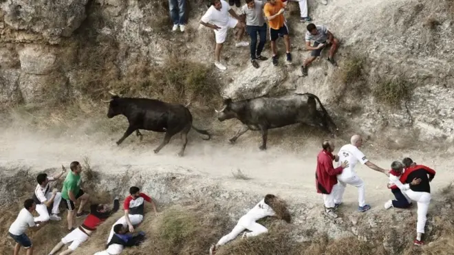 Bull runs are popular across Spain the summer months