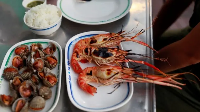 Makanan laut menjadi salah satu andalan di restoran-restoran Thailand, seperti di Bangkok ini.
