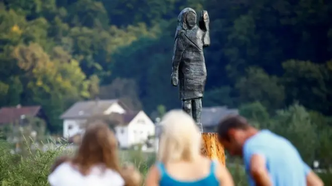 Melania Trump statue unveiled in Slovenia