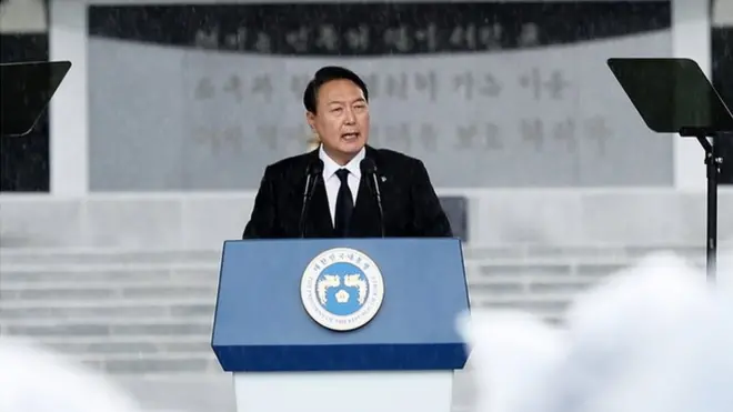 윤석열 대통령은 "우리 정부는 북한의 어떠한 도발에도 단호하고 엄정하게 대처할 것"이라고 말했다