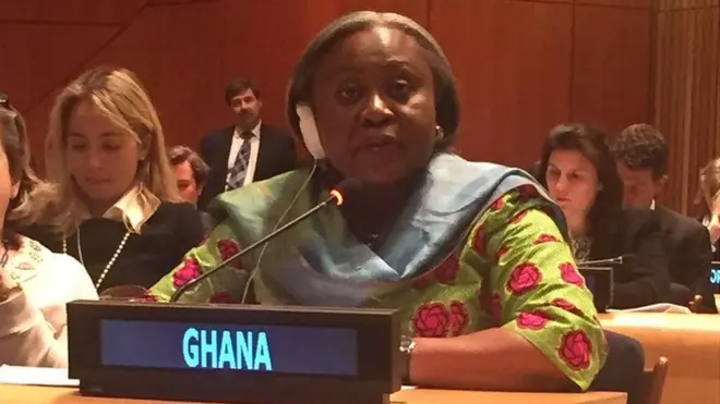 Ghana UN representative Martha Ama Pobee for UN meeting