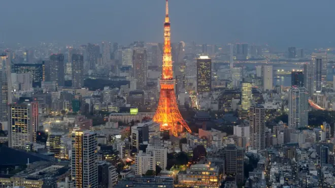 Aerial view of Tokyo and dia Tower
