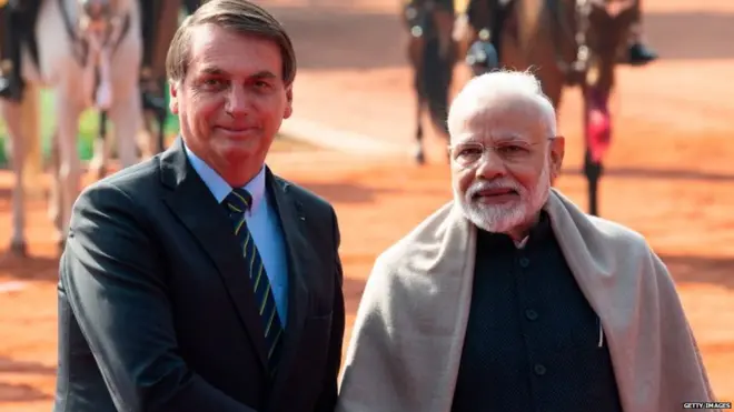 राष्ट्रपति बोलसोनारो पीएम मोदी के साथ