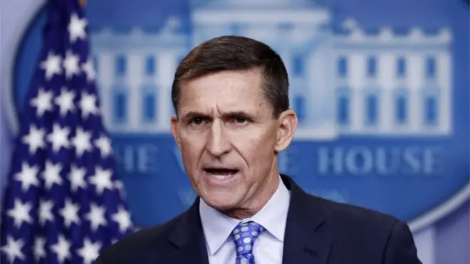 Майкл Флинн на брифинге в Белом доме за 12 дней до отставки