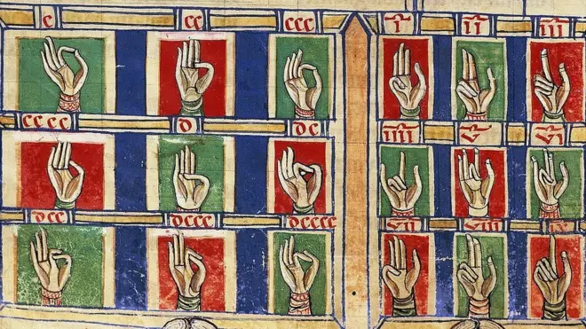 Contar con los dedos del 1 al 20000,jogo da roleta dinheiro"De numeris". Codex alcobacense, por Rabanus Maurus (780-856).