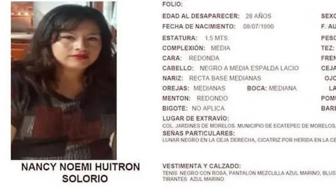 Листовка с информацией о пропавшей женщине