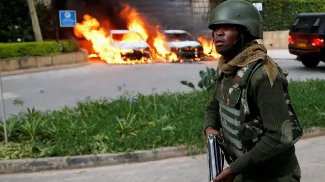 Scene of attack on Nairobi hotel