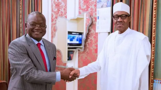President Buhari meet Governor Ortom