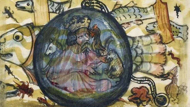 Ilustración de Alejandro Magno sumergido en una campana de vidrio.