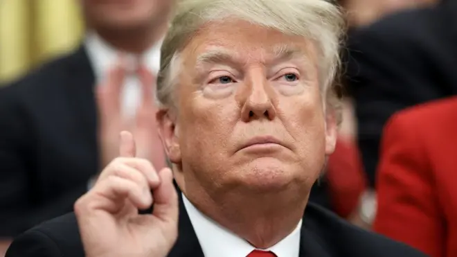 U.S. President Donald Trump speaks on the possibility of a government shutdown