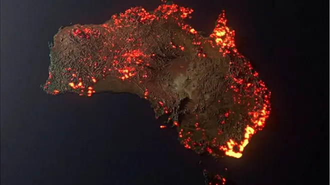 እውን አውስትራሊያ ምስሉ ላይ እንደሚታየው እየተቃጠለች ነው?