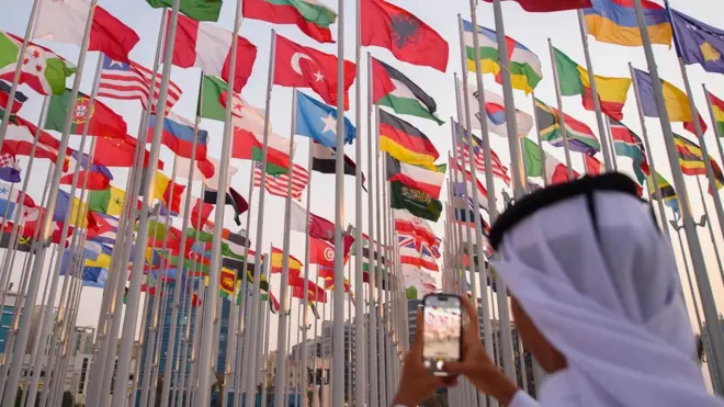 أعلام الدول المشاركة في كأس العالم.