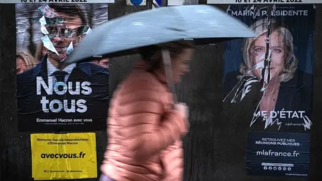 에마뉘엘 마크롱 대통령과 극우 성향의 마린 르펜 후보가 치열한 경쟁을 펼치고 있다