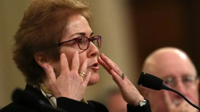 Former US envoy Marie Yovanovitch has accused presidential lawyer Rudy Giuliani of smearing her