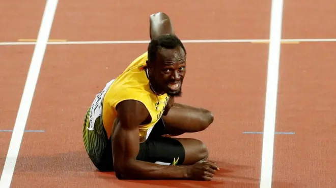 Un desgarro puso fin a la carrera de Usain Bolt este sábado.