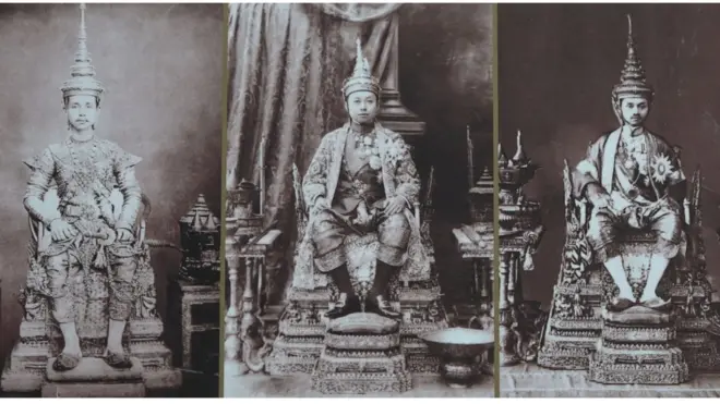 พระบรมฉายาลักษณ์ รัชกาลที่ 5, 6 และ 7 ในพระราชพิธีบรมราชาภิเษก