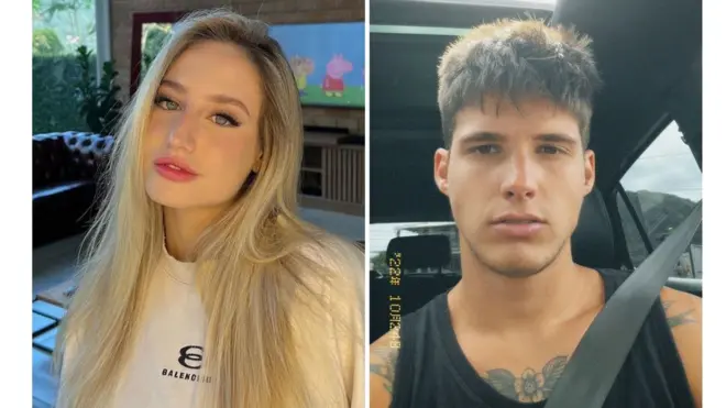 Montagem com fotossuper bet siteBruna Griphao e Gabriel Tavares