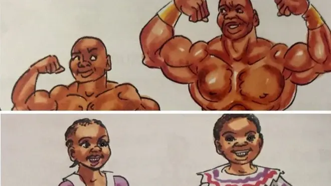 Strong boys, pretty girls in a Tanzanian textbook