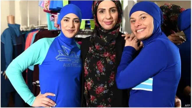 Des femmes en burkini. L'interdiction du port de cette tenue "stigmatise les musulmans", selon l'ONU.