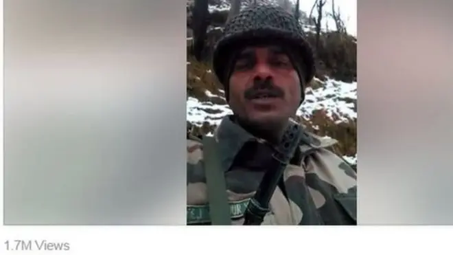تیز بہادر یادو نے فیس بک پر پوسٹ کی جانے والی اپنے ویڈیو کلپ میں سرحد کے محافاظوں کو ملنے والے کھانے کی کوالٹی کے متعلق سوال اٹھایا ہے